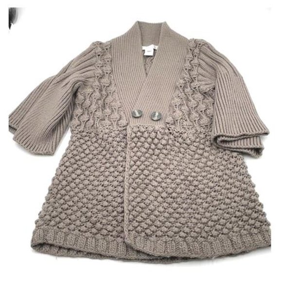 Design History Gray Knit Sweater Top 3/4 Sleeve - Picture 2 of 13